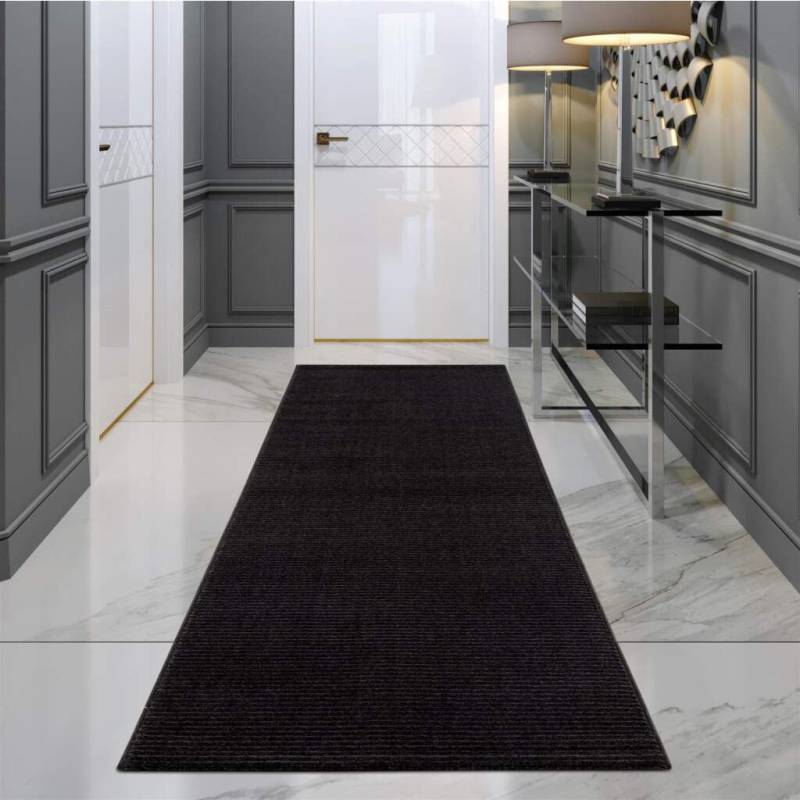 Carpet City Teppich "Friseé-Teppich FANCY900" rechteckig 12 mm Höhe Läufer, Kurzflor, Einfarbig, 3D-Optik, Streifen Look, Wohnzimmer von Carpet City