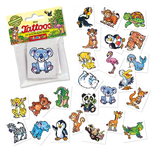 24 Mini-Tattoos * ZOO + ZOOTIERE * als Geschenk oder Mitgebsel | Safari Wilde Tiere Tattoo Kindertattoos Tattoos Kindergeburtstag von Carpeta