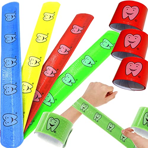 Carpeta 12x Klatscharmband * LUSTIGE ZÄHNE * | Schnapparmband Zahnfee | Zahn Wristband Armband Mitgebsel Kindergeburtstag von Carpeta