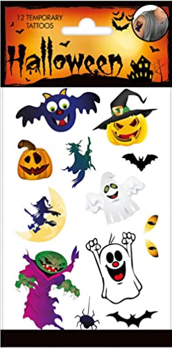 Tattoos für Kinder als Mitgebsel, Geschenk oder Spiel | Frozen Paw Patrol Minions Dinos Cars etc | Aufkleber Sticker Kindergeburtstag Geburtstag, Farbe: Spooky Halloween von Carpeta