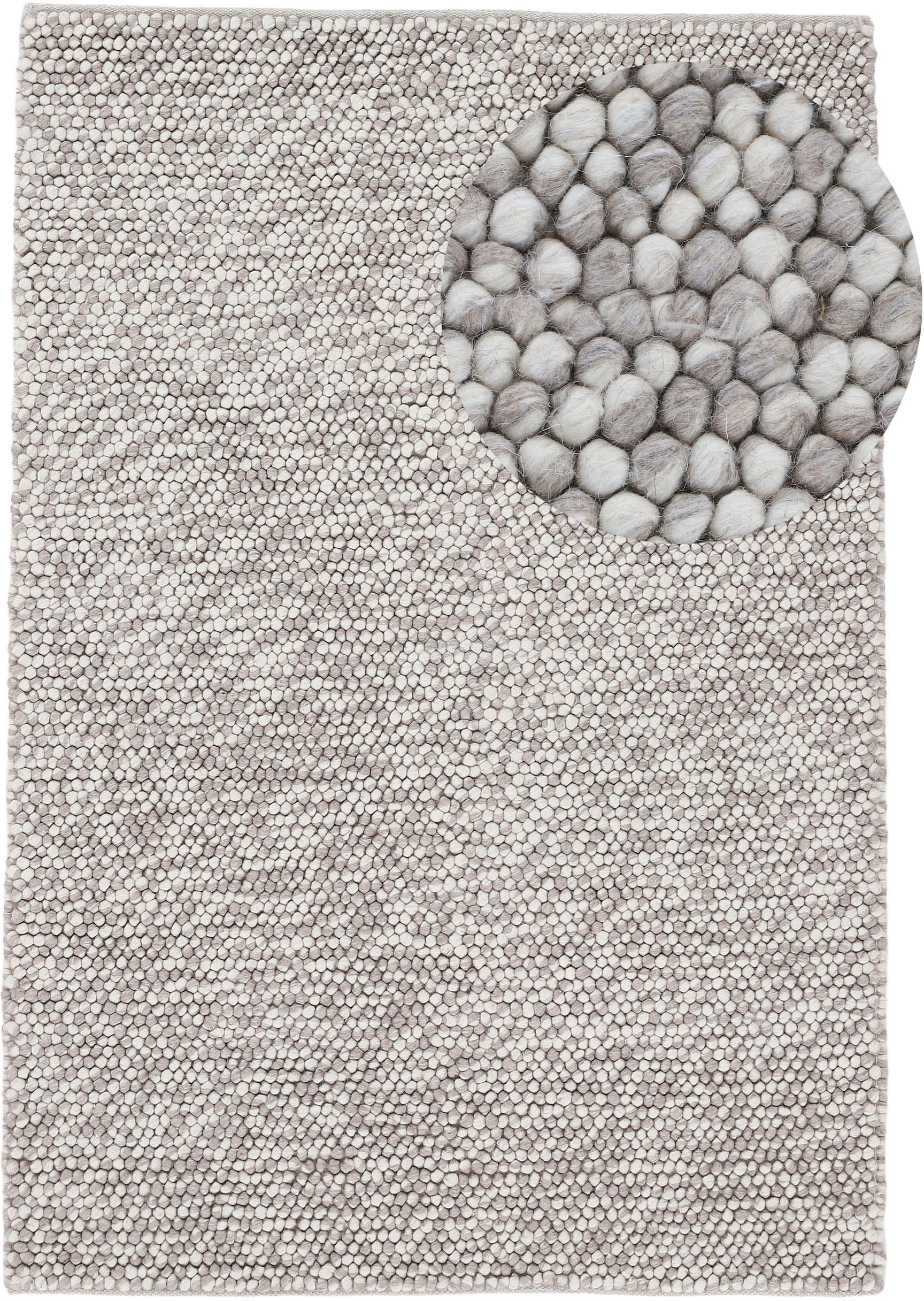 carpetfine Teppich "Calo", rechteckig, Handweb Teppich, Uni Farben, meliert, handgewebt, 70% Wolle von Carpetfine