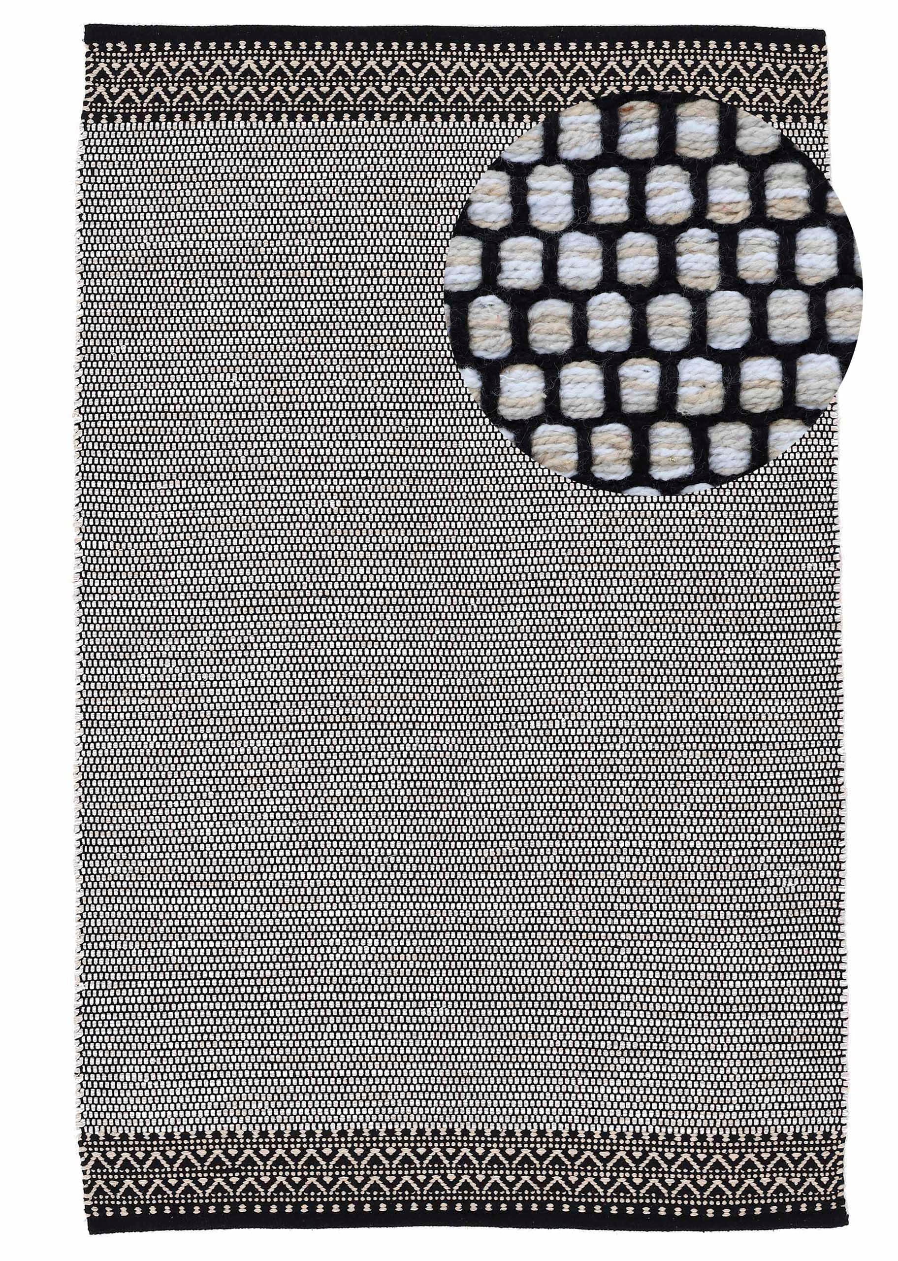 carpetfine Teppich "Kelim Mia auch als Läufer erhältlich", rechteckig, 6 mm Höhe, Baumwolle Wendeteppich, Bordüre, Wohnzimmer von Carpetfine