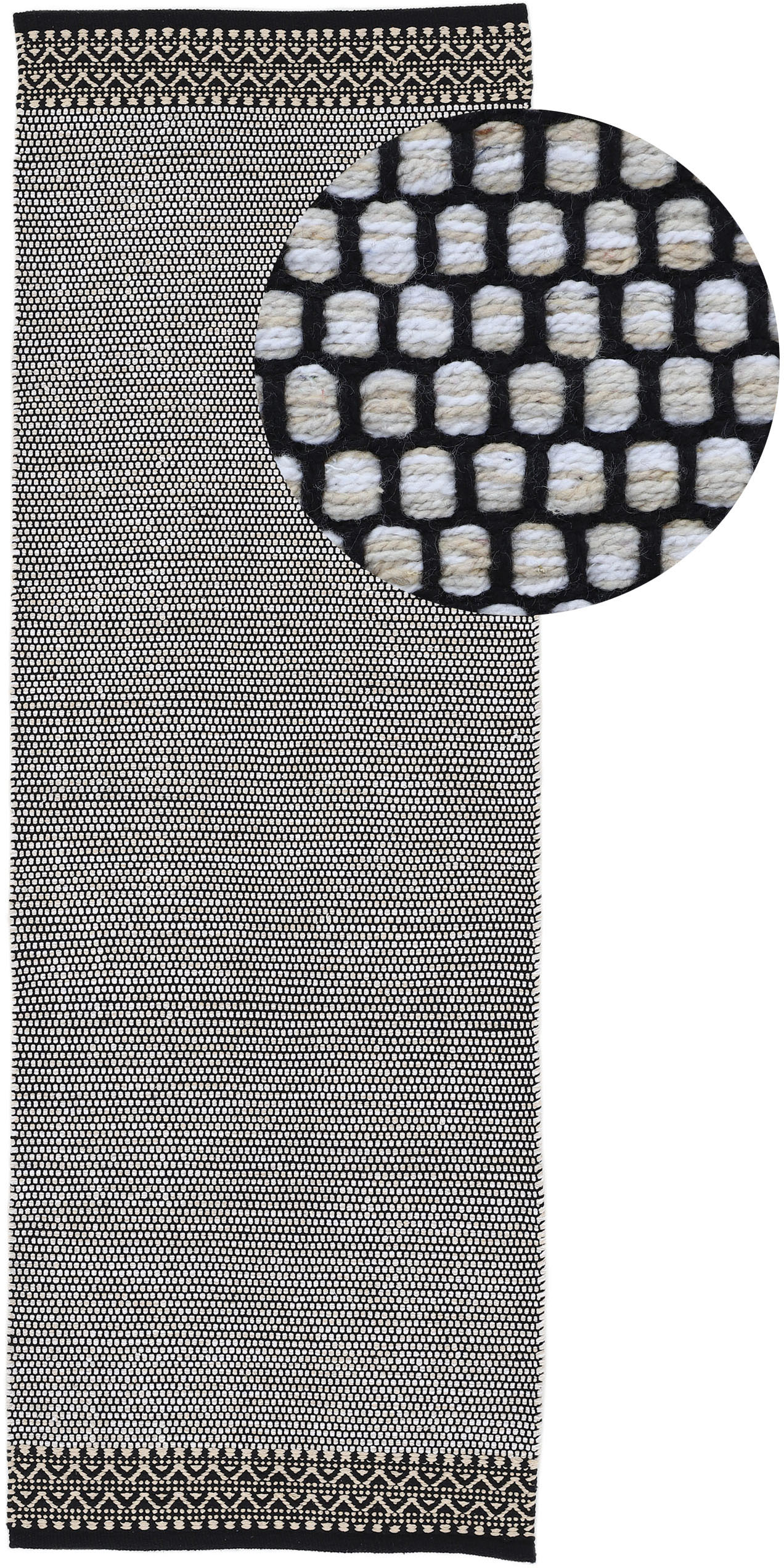 carpetfine Teppich "Kelim Mia auch als Läufer erhältlich", rechteckig, 6 mm Höhe, Baumwolle Wendeteppich, Bordüre, Wohnzimmer von Carpetfine