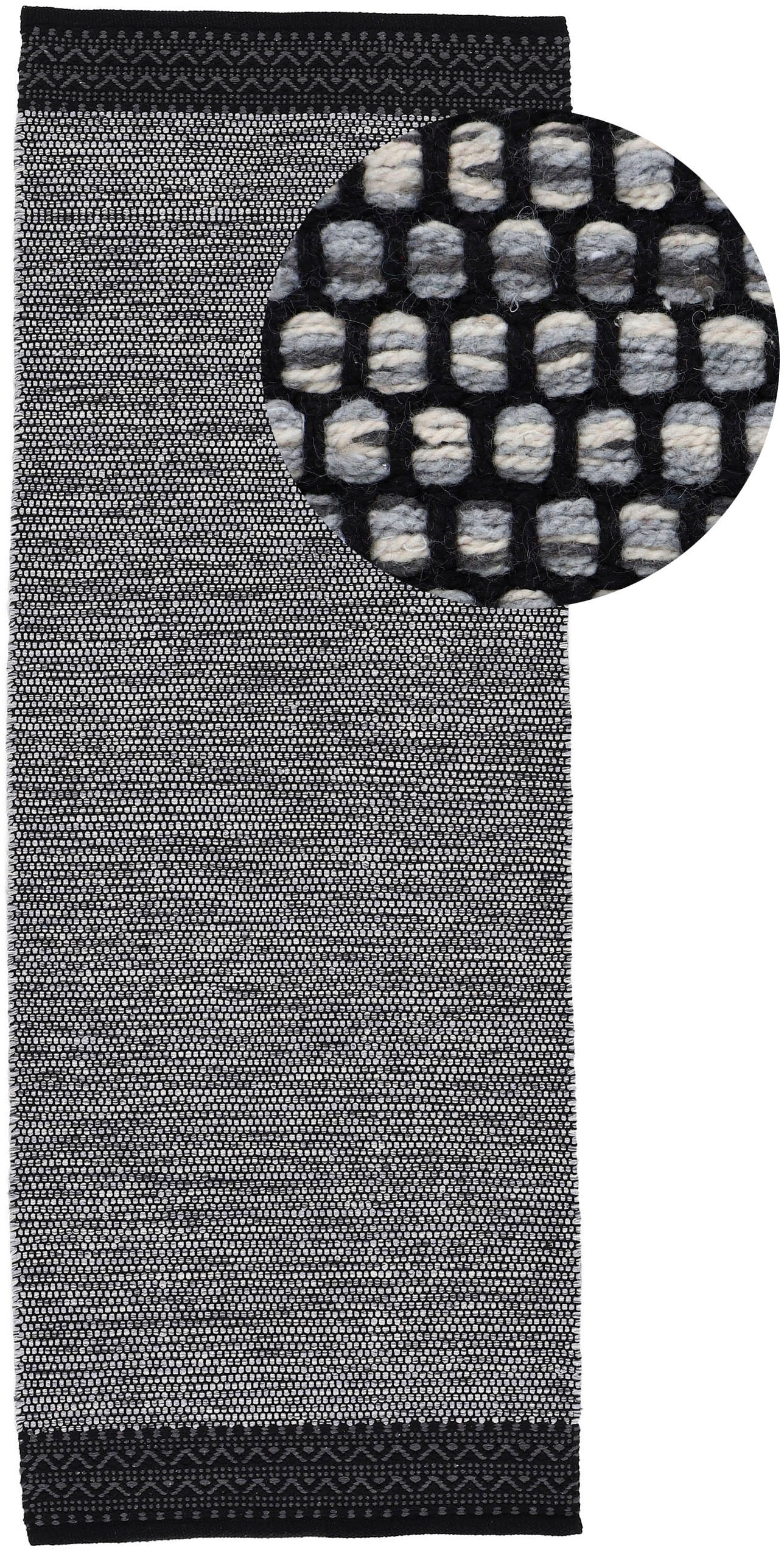 carpetfine Teppich "Kelim Mia auch als Läufer erhältlich", rechteckig, 6 mm Höhe, Baumwolle Wendeteppich, Bordüre, Wohnzimmer von Carpetfine