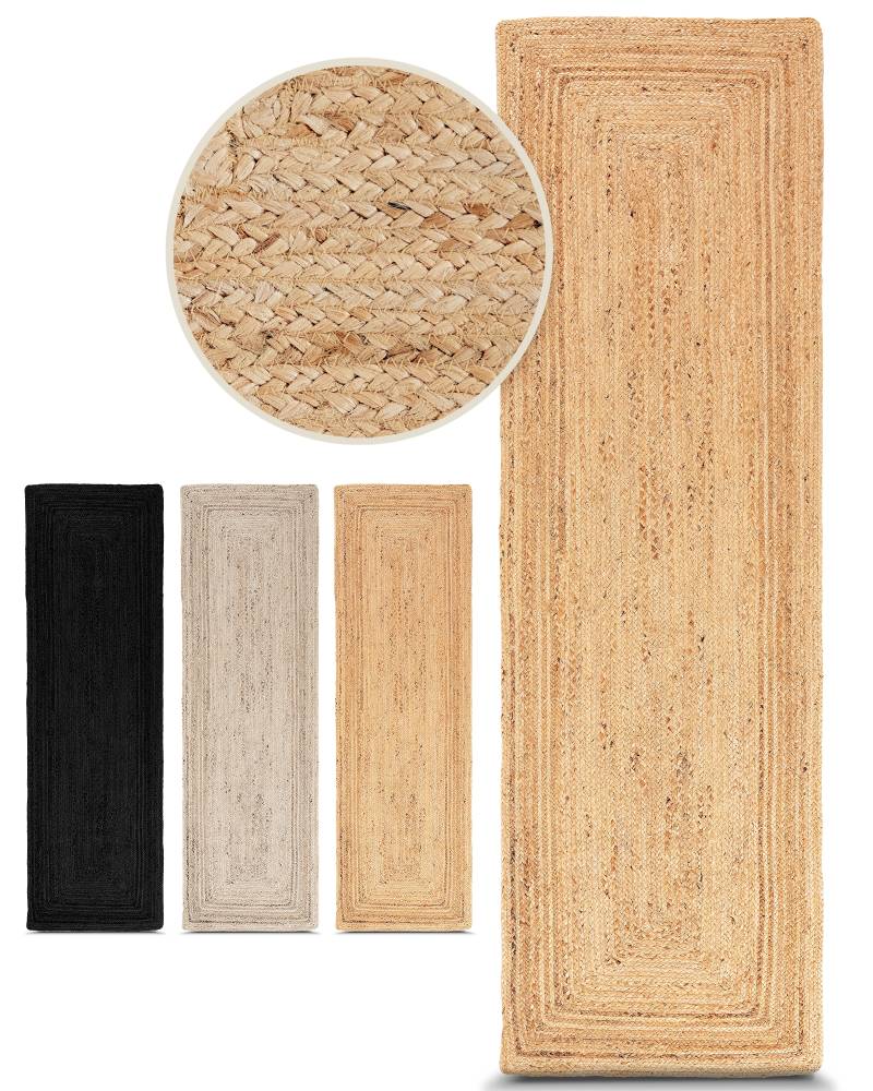 carpetfine Teppich "Nele Juteteppich Naturfaser" rechteckig 6 mm Höhe geflochtener Wendeteppich aus 100% Jute, quadratisch und als Läufer von Carpetfine