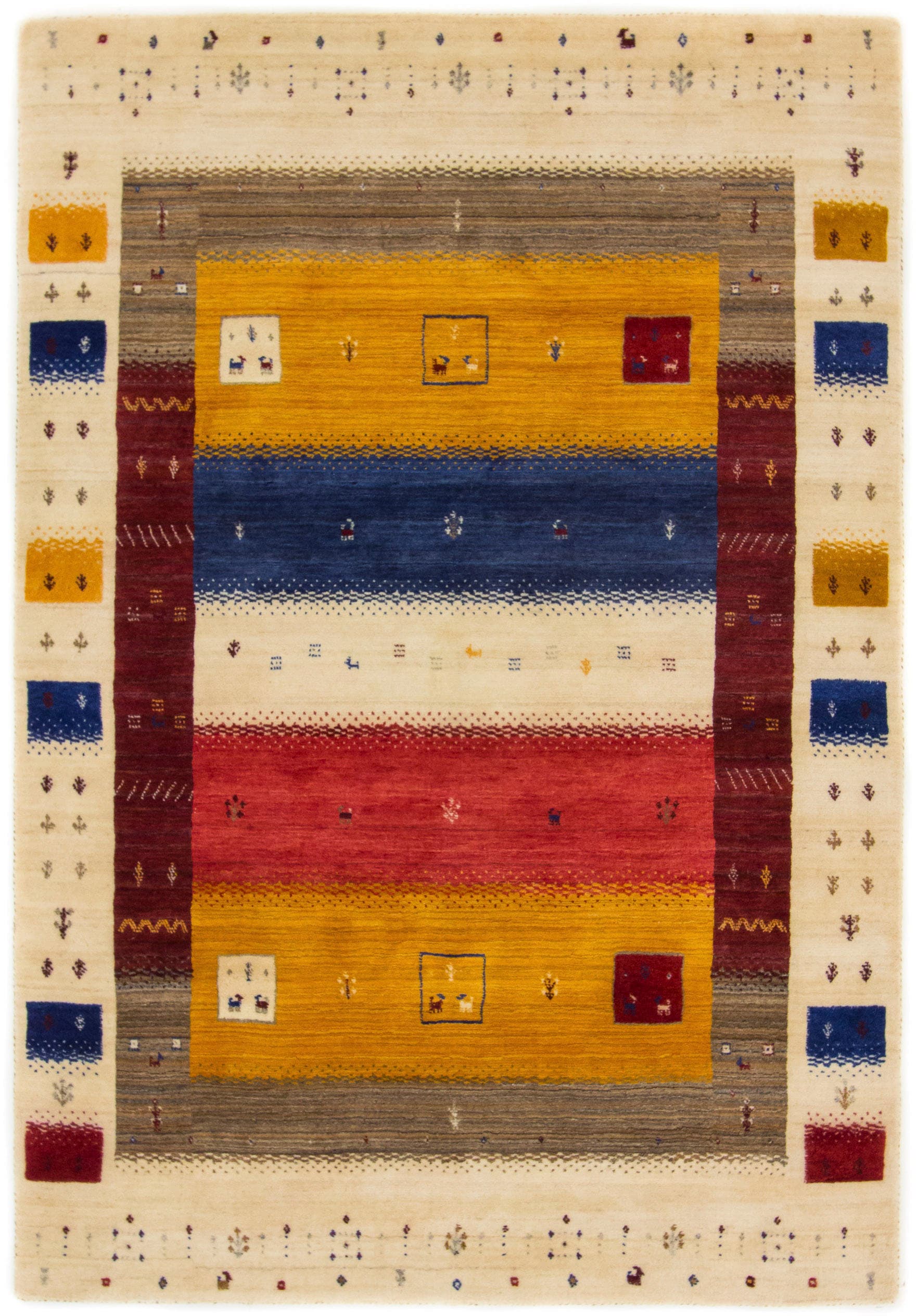 carpetfine Wollteppich "Gabbeh Soni", rechteckig, 15 mm Höhe, reine Wolle, sehr weicher Flor, Wohnzimmer von Carpetfine