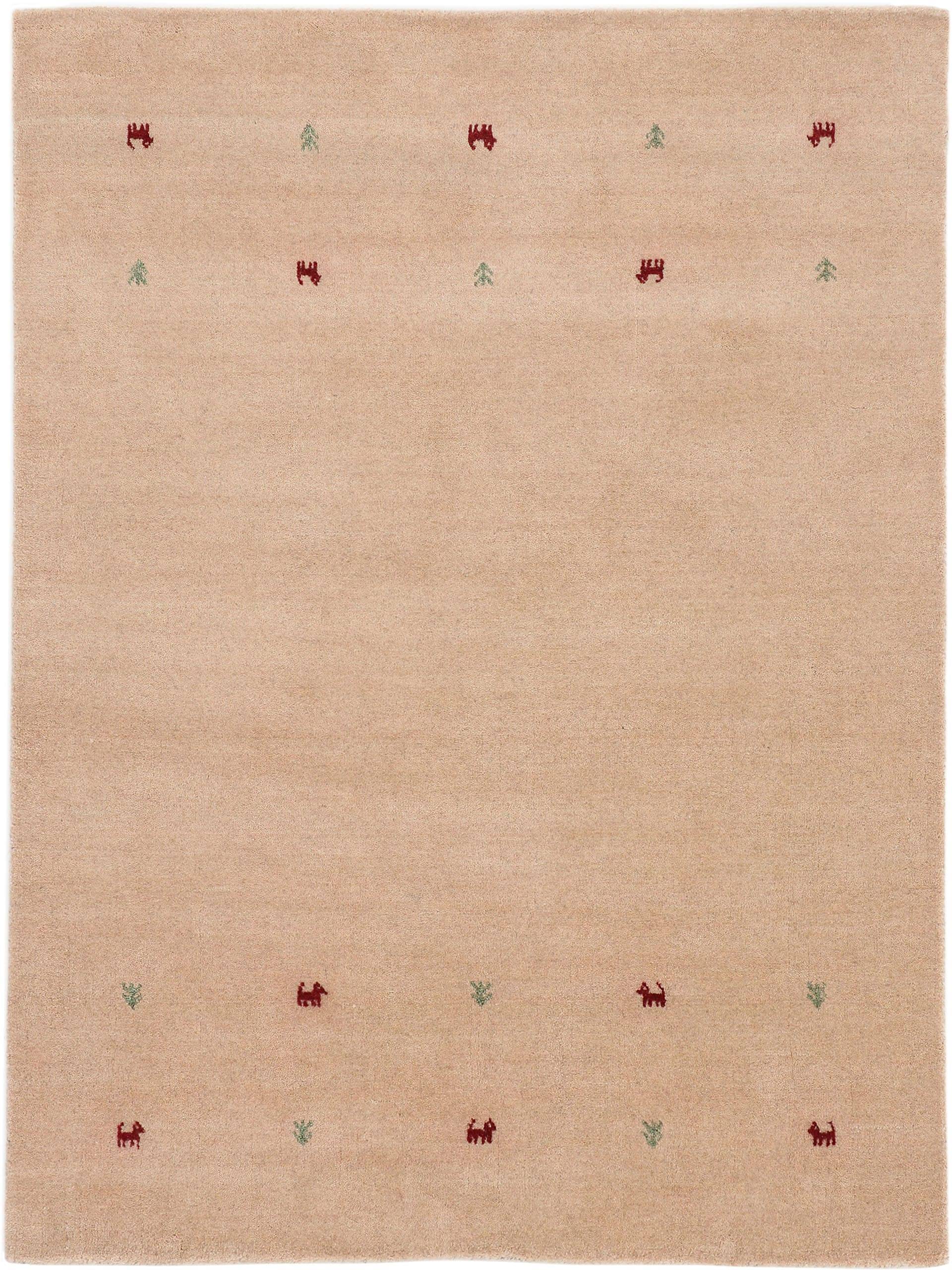 carpetfine Wollteppich "Gabbeh Uni, auch als Läufer und Rund erhältlich" rechteckig 15 mm Höhe reine Wolle, handgewebt, Gabbeh Loom Tiermotiv, große Farbauswahl von Carpetfine