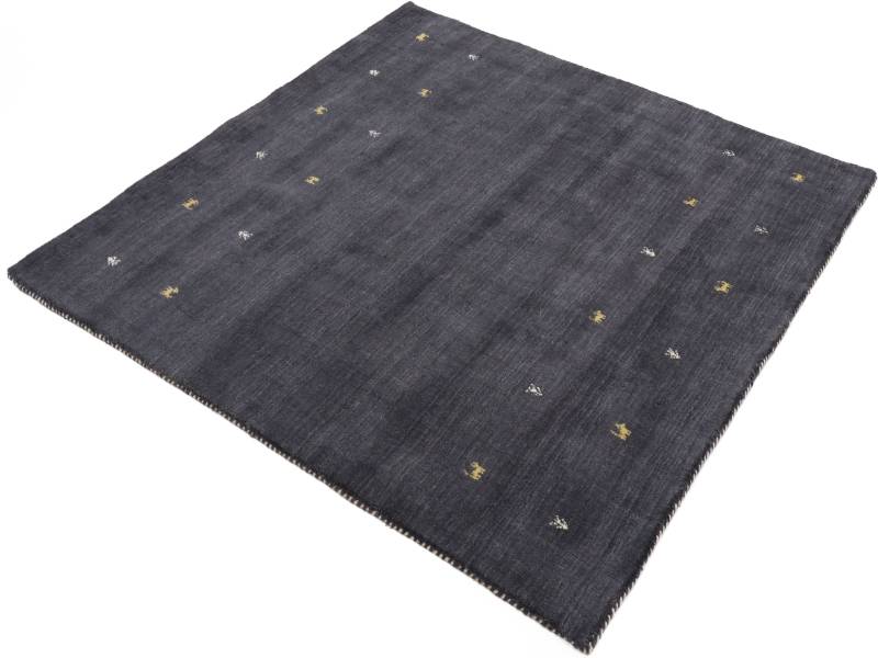 carpetfine Wollteppich "Gabbeh-Uni" quadratisch 15 mm Höhe reine Wolle, handgewebt, Gabbeh Loom Tiermotiv, Sonderform Quadrat von Carpetfine