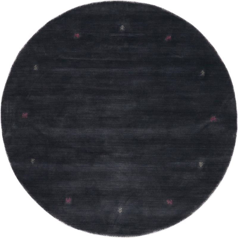 carpetfine Wollteppich "Gabbeh Uni", rund, 15 mm Höhe, reine Wolle handgewebt, Gabbeh Tiermotiv warmes Raumklima viele Größen von Carpetfine