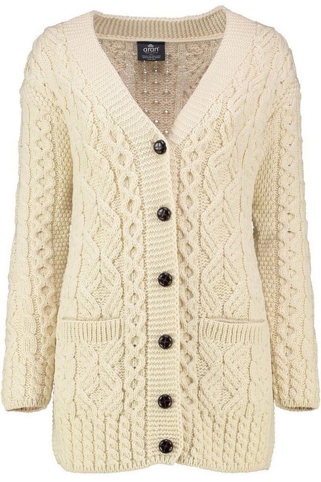 Carraig Donn Strickjacke im typischen Irland Aran Strick von Carraig Donn