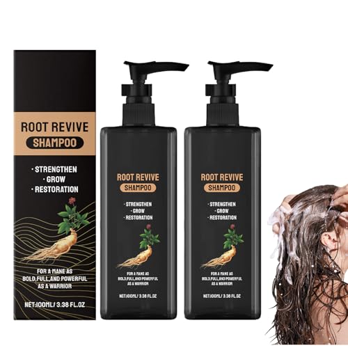2 Flaschen Root Activating Shampoo 100 Ml Root Activator Shampoo Stark Reparierendes Pflegeshampoo Fördert Das Haarwachstum, Verbessert Die Haarqualität, Geeignet für Männer und Frauen von Carreneu