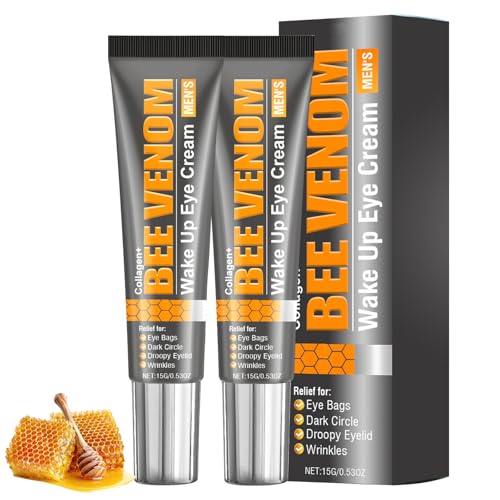 2 Stücke Bienengift Augencreme Bienengiftsalbe Multifunktional Augencreme Männer Leichte Textur Bienengift Wake up Augencreme Zur Bekämpfung von Augenringen,Schwellungen und Tränensäcken von Carreneu