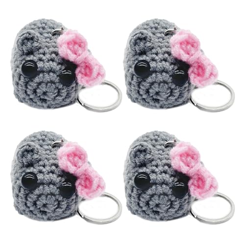 Carreneu 4 Stück Trauriger Hamster Schlüsselanhänger Hamster Schlüsselanhänger Sad Hamster Plüschtier Niedlicher Hamster Kuscheltier Schlüsselanhänge Schlüsselanhänger und Rucksackschmuck von Carreneu