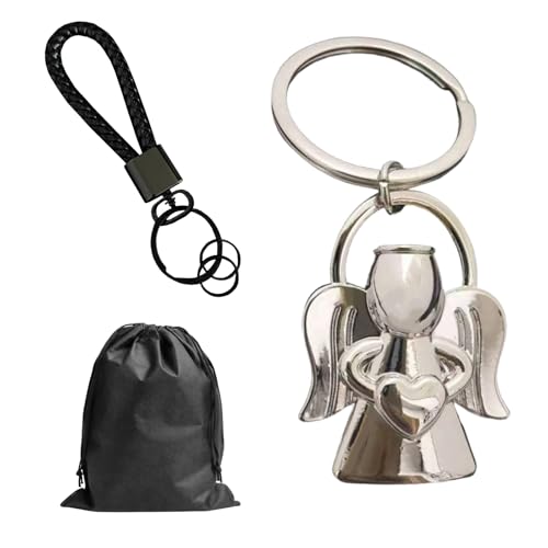 Carreneu Schutzengel Auto,Schlüsselanhänger Auto,Schutzengel Schlüsselanhänger 4.4 * 3.3cm Schlüsselanhänger Schutzengel Glücksbringer als Talisman für Autofahrer,Partner(Mit Aufbewahrungstasche) von Carreneu