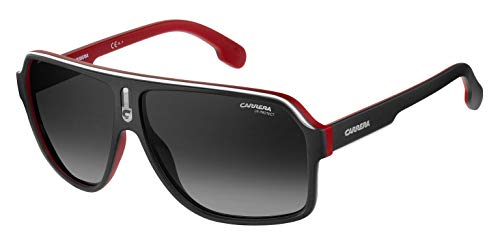 Carrera 1001/S Matte Black Red/Grey Shaded 62/11/140 Unisex Sonnenbrillen von Carrera