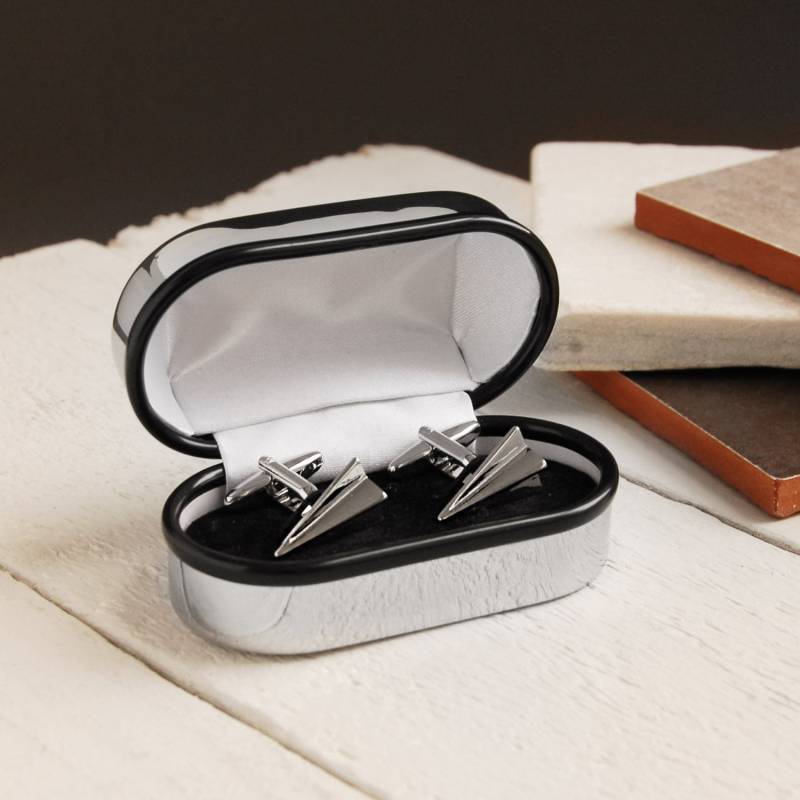 Personalisierte Papierflieger Manschettenknöpfe, Geschenk, Gefaltetes Silberflieger Manschettenknöpfe von CarriageTradeCompany