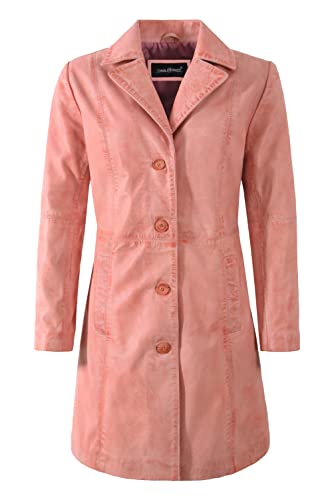 Carrie CH Hoxton Damen Eleganter Trench Echtleder Mantel Babyrosa Lammfell Knielang Designer Mantel 3457 (as3, numeric, numeric_38, regular, regular) von Carrie CH Hoxton