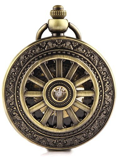 Carrie Hughes Herren Steampunk Barock Mechanische Taschenuhr mit Kette in Box CHPW9B von Carrie Hughes