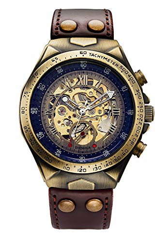 Carrie Hughes Herren Steampunk Bronze Automatikuhr Lederarmband CH15B von Carrie Hughes