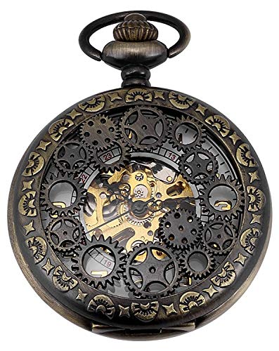 Carrie Hughes Zahnräder des Schicksals Taschenuhr Steampunk Zahnrad Handaufzug Römische Ziffern Antike Kette CHPWK221 von Carrie Hughes