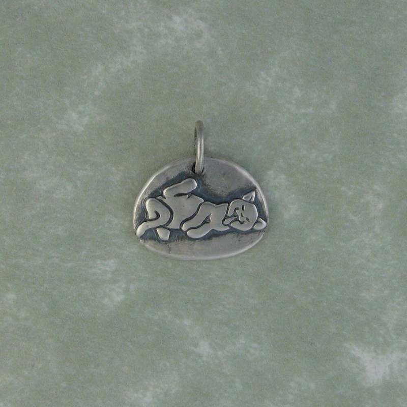 Kätzchen Sie-Katze Feinen Silber Anhänger Charm Dtpd Pmc von CarrieMichael