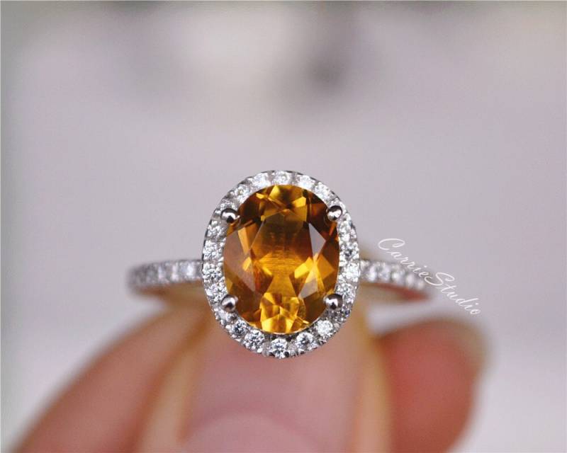 Ovalcitrin Ring 9 7 Mm Citrine Verlobungsring/Versprechen Jahrestagring Ovalcitrin Ring 9 7 Mm Citrine Verlobungsring/Versprechen Jahrestagring von CarrieStudio