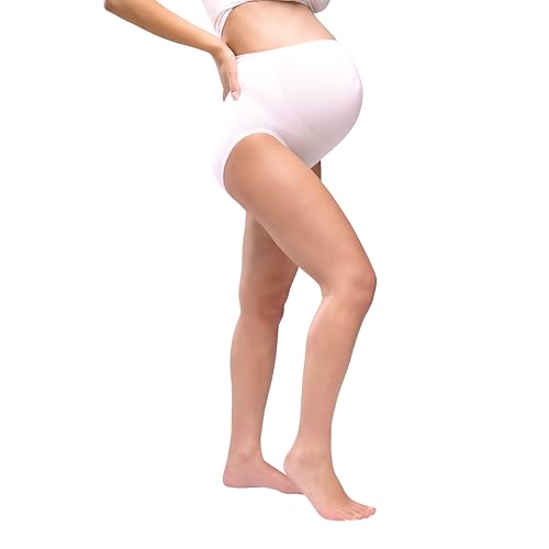 Carriwell Nahtlose Umstandsunterhose | Dehnbare Beinausschnitte | Stützt Bauch & Rücken | Atmungsaktiv für Schwangerschaftskomfort | Aus recyceltem Material, Passt Sich Ihrem wachsenden Bauch an, L von Carriwell