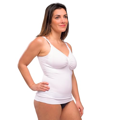 Carriwell Nahtloses Shapewear Stilltop, Einfache Einhand-Klips, formendes Design, weiches Gewebe, Dehnbare Körbchen bis x2 Größe, Komfortable & stilvolle Unterstützung für Stillzeit & nach Geburt, M von Carriwell