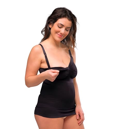 Carriwell Nahtloses Shapewear Stilltop, Einfache Einhand-Klips, formendes Design, weiches Gewebe, Dehnbare Körbchen bis x2 Größe, Komfortable & stilvolle Unterstützung für Stillzeit & nach Geburt, L von Carriwell