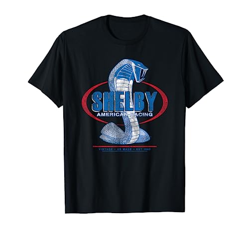 Carroll Shelby American Racing T-Shirt, Herren, Damen, Unisex Kinder, Sport, Kurzarm, Schwarz, S, Crew-Ausschnitt, Pullover, Logo, T-Shirt von Carroll Shelby