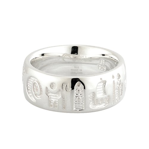 Gestempeltes Sterlingsilber Geschichte von Irland Unisex Ring von Carrolls Irish Gifts