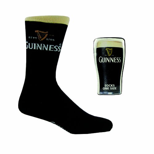 Guinness Herren Socken in Schrumpfverpackung, Schwarz, L, Unisex, 1 Stück von Guinness
