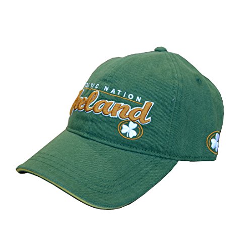 Irischer Stolz Baseball Cap mit Irland Text, Kleeblatt Design | Sportlich Rugby Flaschengrün Baseballkappe für Herren von Lansdowne von Carrolls Irish Gifts
