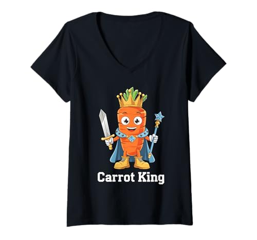 Damen Gemüse Karotte King T-Shirt mit V-Ausschnitt Damen Gemüse Karotte King T-Shirt mit V-Ausschnitt von Carrot King Design
