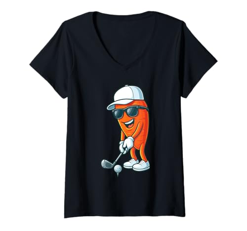 Damen Karotten-Golfer T-Shirt mit V-Ausschnitt Damen Karotten-Golfer T-Shirt mit V-Ausschnitt von Carrot Vegetable