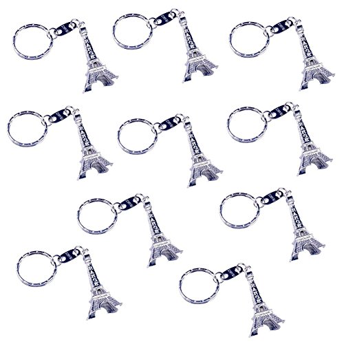 Carry stone 10 Stücke Mini Paris Eiffelturm Keychain Pendent Schlüsselring Handtasche Auto Dekoration Geschenk Silber Hohe Qualität von Carry stone
