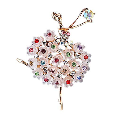 Carry stone Elegante Ballerina Brosche Charme Strass Schal Schal Schal Schnalle Emaille Pin Bekleidungszubehör Dekoration Hochzeit Schmuck Geschenk für Frauen Mädchen (bunt) langlebig und praktisch von Carry stone