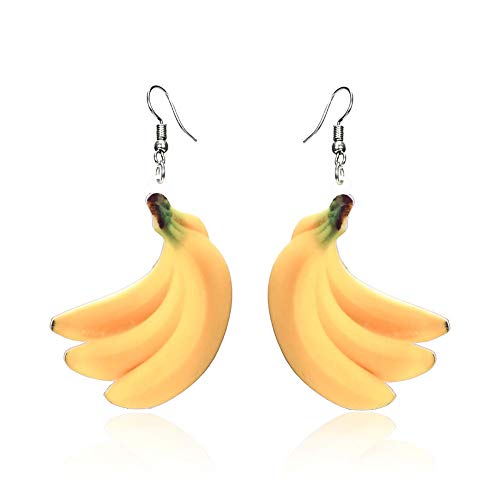 Carry stone Obst Ohrringe Essen baumeln Orange Tropfen Ohrringe für Frauen Mädchen Acryl Pfirsich Ohrring Traube Kokospalme Mango Cantaloupe Schmuck-Banana hohe Qualität von Carry stone