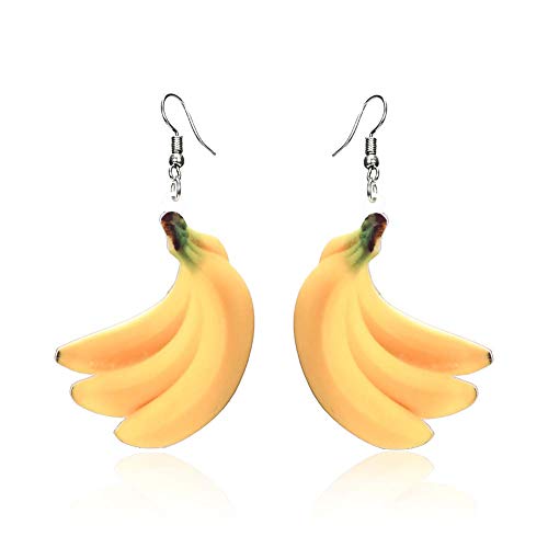 Carry stone Obst Ohrringe Essen baumeln Orange Tropfen Ohrringe für Frauen Mädchen Acryl Pfirsich Ohrring Traube Kokospalme Mango Cantaloupe Schmuck-Banana hohe Qualität von Carry stone