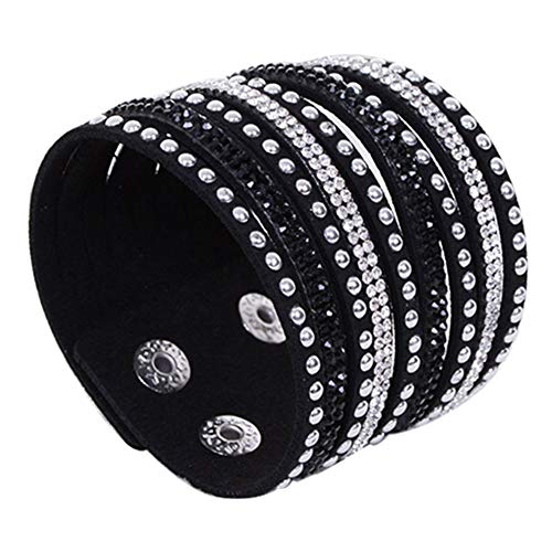 Carry stone Premium Qualität Damen Multilayer Wrap Rivet Strass Armreif Armband Armband von Carry stone
