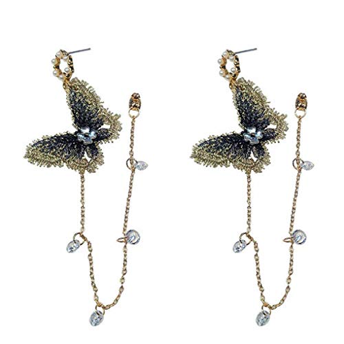 Carry stone Premium Qualität Frauen 'Lange Quaste Earrings Women Mode Schmetterling Strass Quaste Lange Baumeln Ohrstecker Schmuck Geschenk - Golden von Carry stone