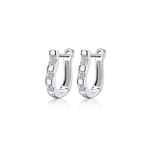 Premium-Qualität 1 Paar 925 Sterling Silber Lady White Womens CreolenCarry Stone von Carry stone