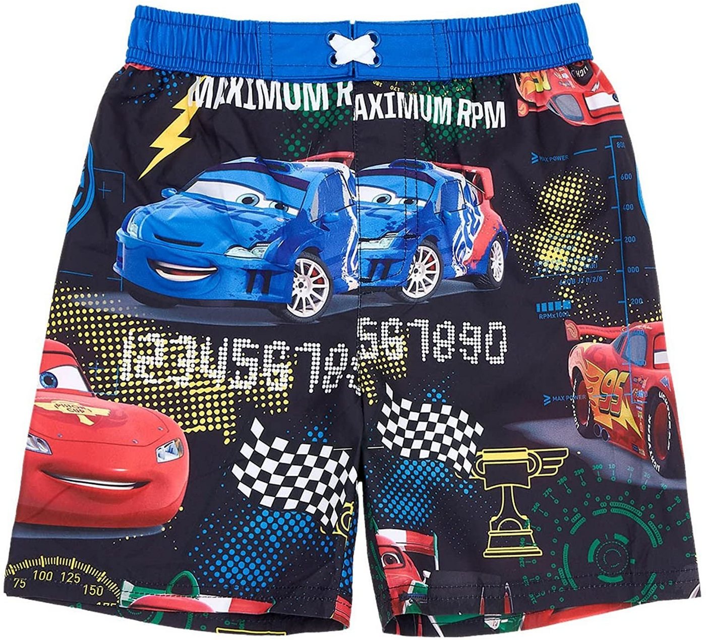 Cars Badeshorts Kinder Badeshorts Cars Lightning MCQueen schwarz - blau Gr. 98 104 110 116 128 entspricht Jungen + Mädchen 3 4 5 6 8 Jahre von Cars