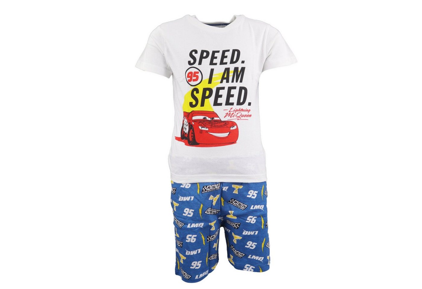 Cars Schlafanzug Disney Cars Lightning McQueen Jungen Kinder Pyjama Gr. 98 bis 128, 100% Baumwolle von Cars