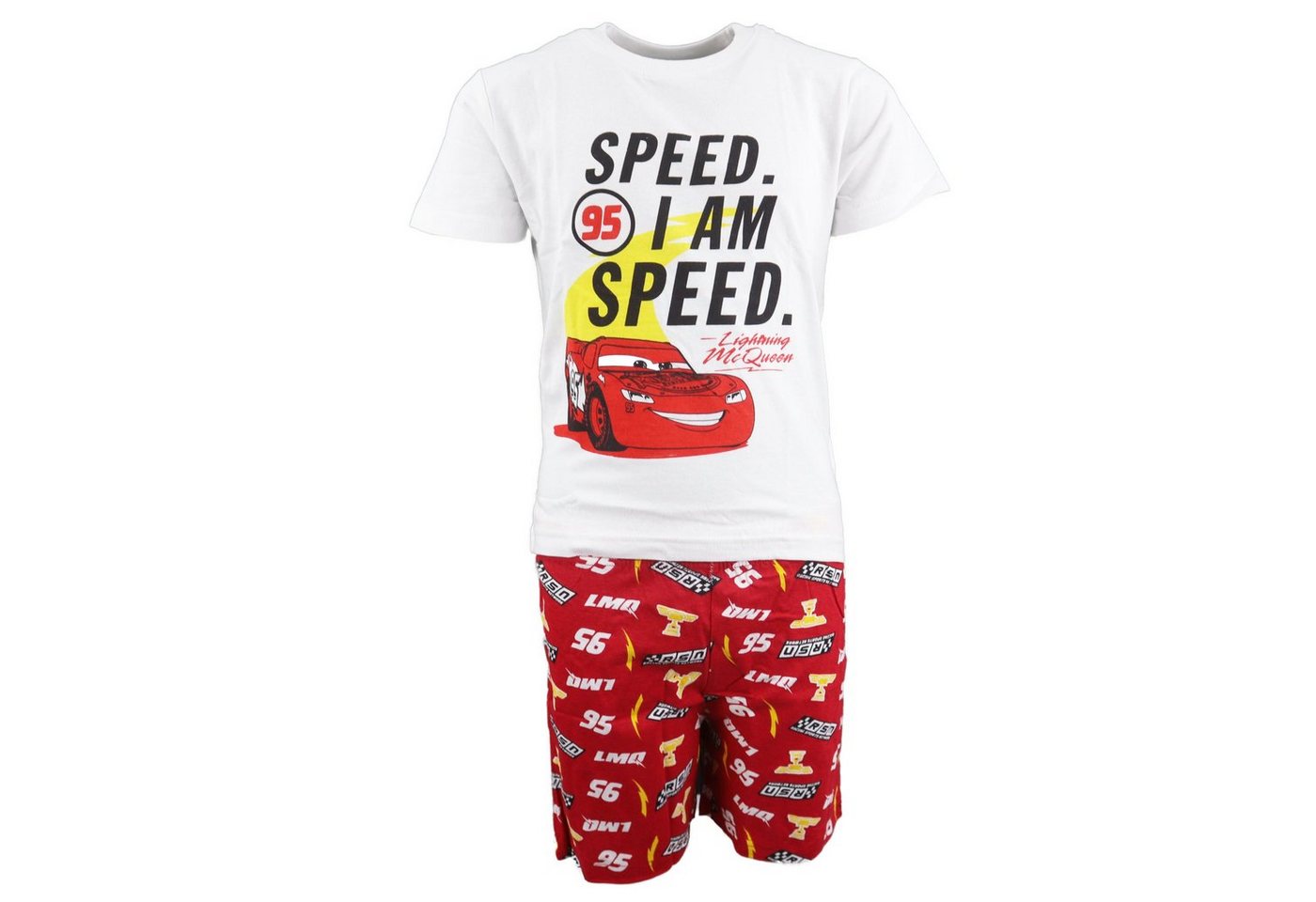 Cars Schlafanzug Disney Cars Lightning McQueen Jungen Kinder Pyjama Gr. 98 bis 128, 100% Baumwolle von Cars