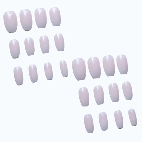 French Tipp Press on Nails Mandel Gefälschte Nägel Chrom False Glänzend Vollabdeckung Falsche Nägel, Klebe Akrylische für Frauen Maniküre (Vier Farben, Mittel) von CarsMinders