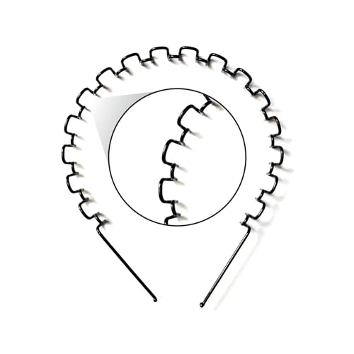 Cart Log Zickzack-Haarband, Haarband, Stirnband, Metall-Haarband, Zick-Zack-Haarband, Metall-Stirnband, schwarzes Haarband, schwarzes Stirnband, Haarband (1) von Cart Log