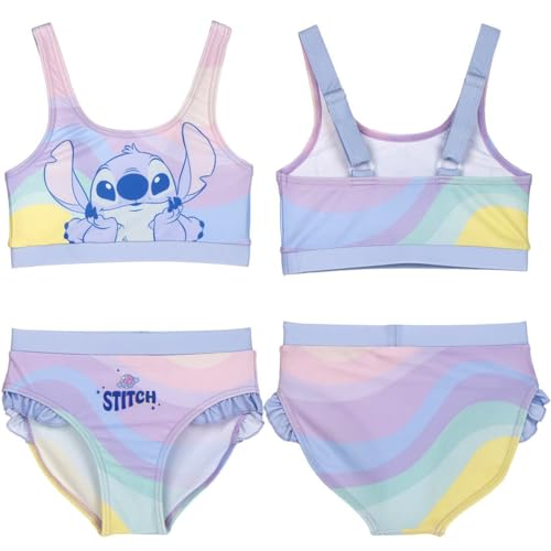 Stitch Bikini Mädchen – 2-teiliges Badeanzug-Set für Kinder mit Rüschen – Pastellfarben – Ideal für Strand & Pool – Badeanzug Stitch Design (5 Jahre) von Cartelyn