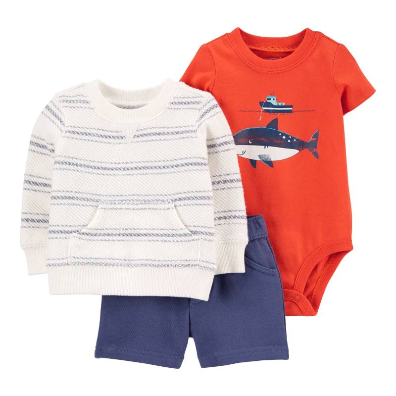 Carter's 3-tlg. Set Body kurzarm, Shirt langarm und Shorts Boot von Carter's