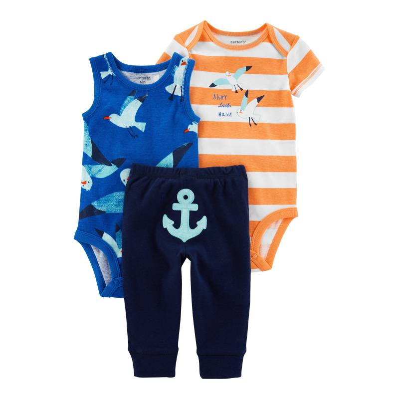 Carter's 3-tlg. Set Body ohne Arm, Body kurzarm und Jogginghose Anker von Carter's